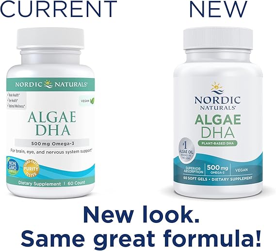 Nordic Naturals Algae DHA 500 mg 60 Soft Gels