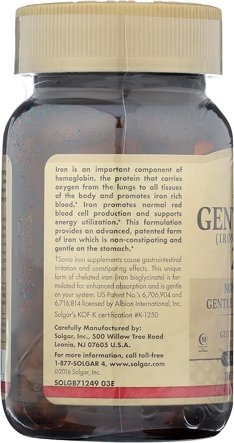 Solgar Gentle Iron® Vegetable Capsules 90V cap