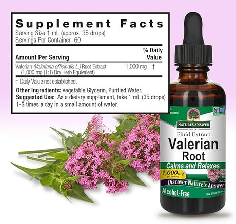 Nature's Answer Valerian Root Extract 1,000 Alcohol