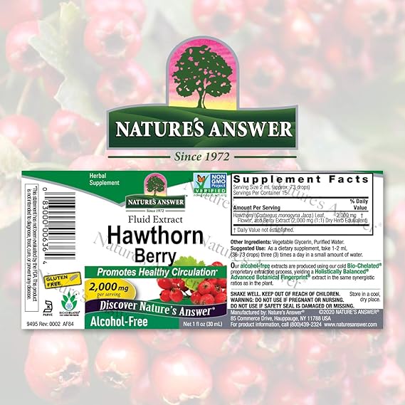 NATURE'S ANSWER ALC FREE HAWTHORN BERRY1OZ