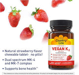 Country Life VEGAN K2 500MCG 60 Chewable