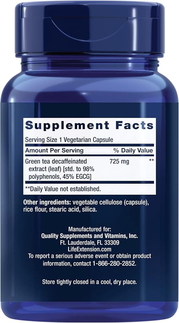 Life Extension Decaffeinated Mega Green Tea Extract