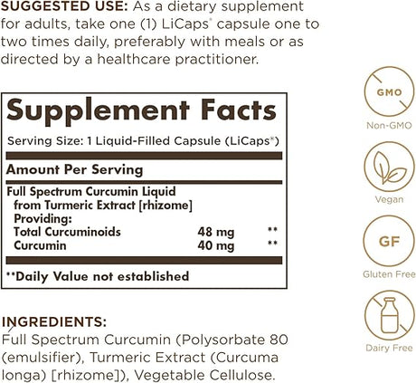 Solgar Full Spectrum Curcumin Liquid Extract Softgels 60softgel