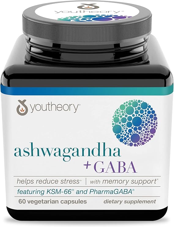 YOUTHEORY ASHWAGANDHA + GABA 60 CAPSULES