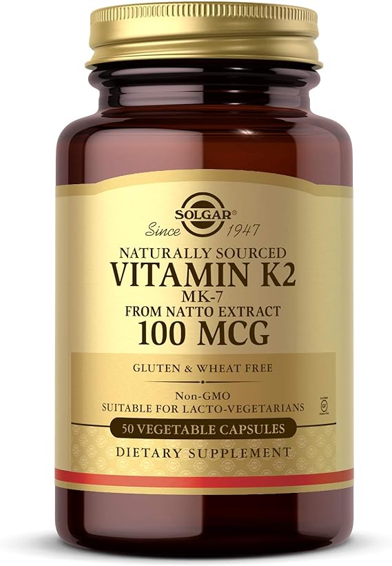 Solgar Naturally Sourced Vitamin K2 (MK-7) 100 mcg Vegetable Capsules 50V cap