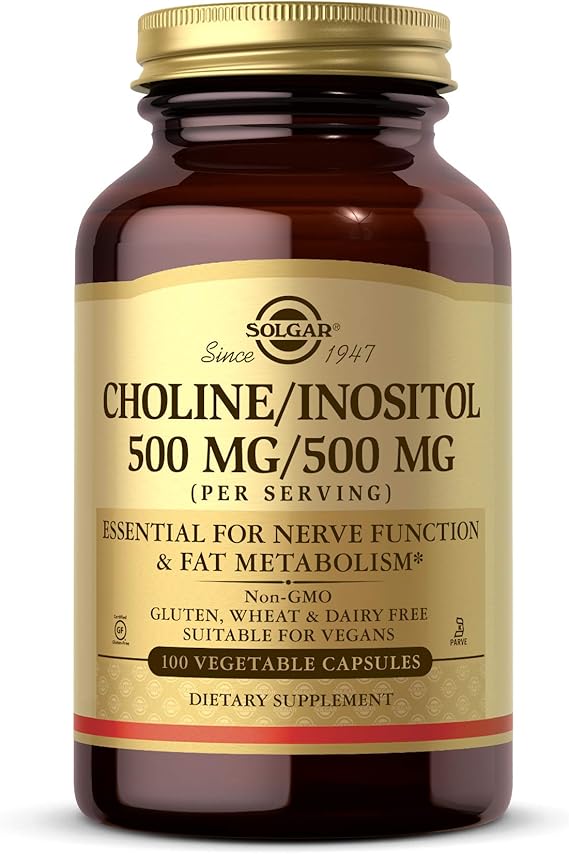 Solgar Choline/Inositol 500 mg/500 mg Vegetable Capsules 100V cap