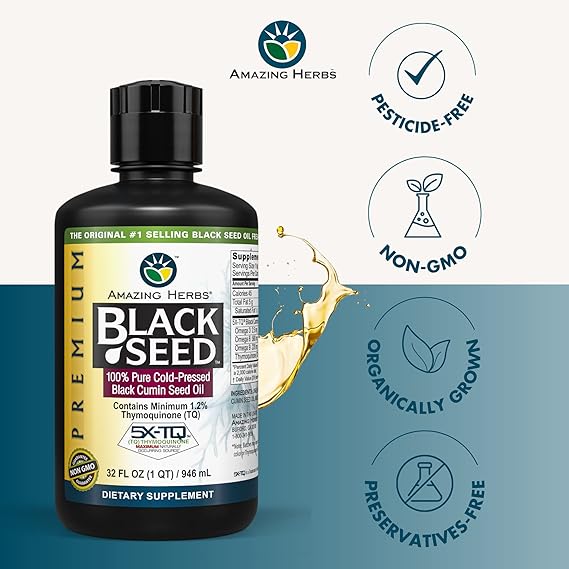 AMAZING HERBS PREMIUM BLACK SEED OIL 32OZ