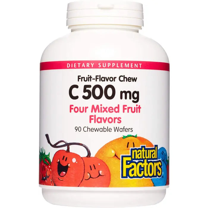 Natural Factors VITAMIN C 500 MG FRUIT-FLAVOR CHEW – MIXED FRUIT 90/TAB