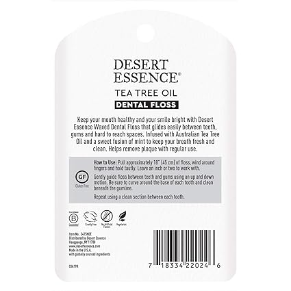 Desert Essence TEA TREE OIL DENTAL FLOSS CADDY 50 Pak