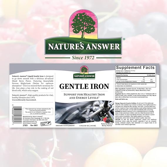 NATURE'S ANSWER GENTLE IRON LIQUID 8OZ