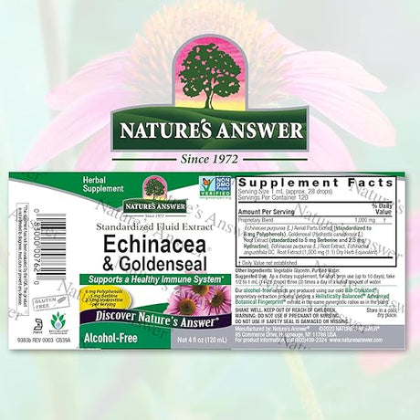 Nature's Answer Echinacea and Goldenseal Root 1oz Low Alcohol