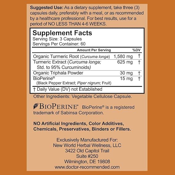 Turmeric Curcumin With BioPerine 2,250 mg