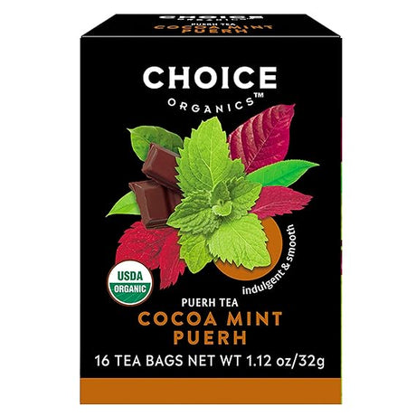 CHOICE ORGANIC TEAS Cocoa Mint Puerh Tea 16 BAG