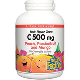 Natural Factors VITAMIN C 500 MG FRUIT-FLAVOR CHEW – PEACH, PASSIONFRUIT & MANGO  90/TAB