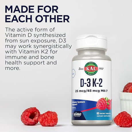 Kal D-3 K-2 Raspberry 60CT 25MCG Lozenge