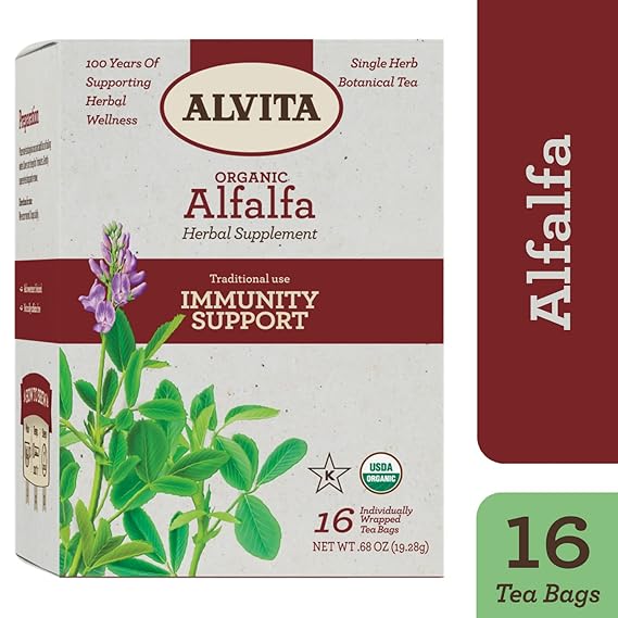 ALVITA TEAS Alfalfa Leaf Herbal Tea Supplement 16 BAG