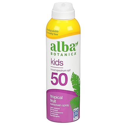 Alba Botanica Kids Broad Spectrum SPF 50 Tropical Fruit Sunscreen Spray 5 fl oz