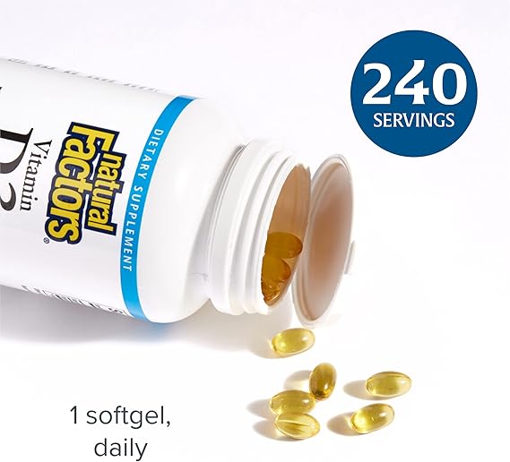 Natural Factors VITAMIN D3 50 MCG (2,000 IU) 240/SG