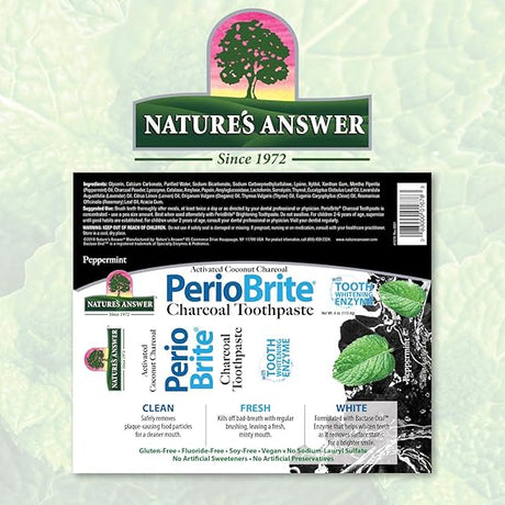 NATURE'S ANSWER PERIOBRITE CHARCOAL PEPPERMINT TOOTHPASTE 4 OZ