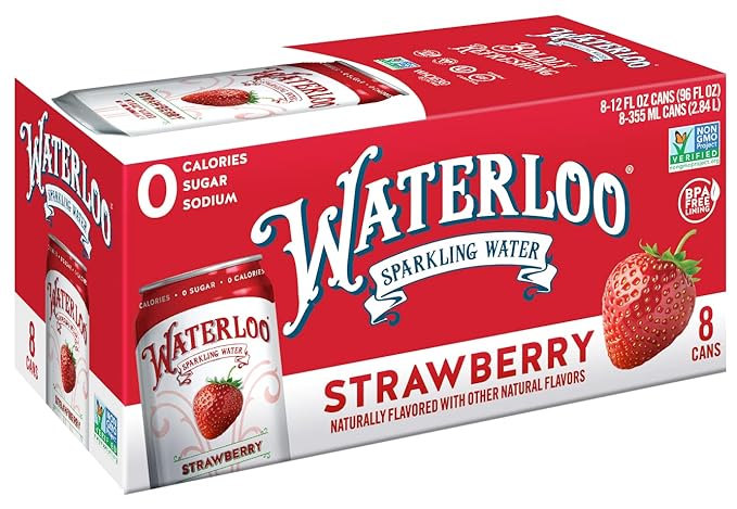 WATERLOO Strawberry Sparkling Water 3/8/12 OZ