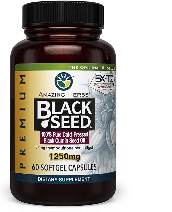 AMAZING HERBS PREMIUMBLACKSEED OIL 1250MG 60SG