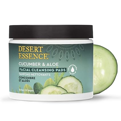 DESERT ESSENCE CUCUMBER & ALOE FACIAL CLEANSING PADS 50 PADS