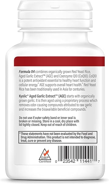 Kyolic Red Yeast Rice CoQ10 Formula 114