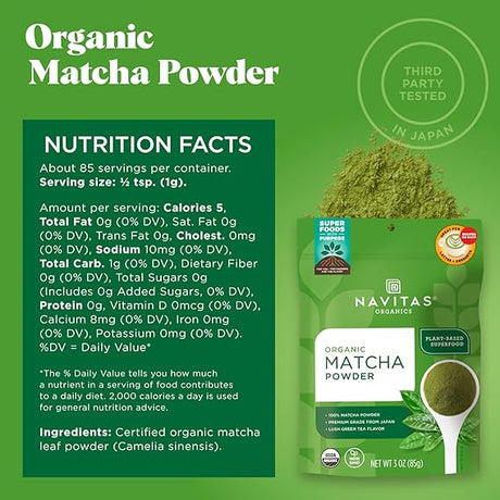 NAVITAS ORGANICS MATCHA powder 8 oz