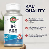 Kal D3 Peppermint 100CT 25MCG Chewable