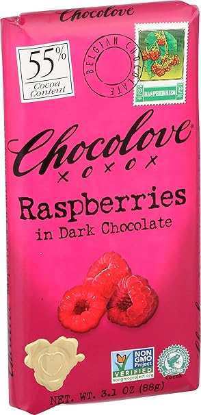 CHOCOLOVE Dark With Raspberries 3.1 OZ