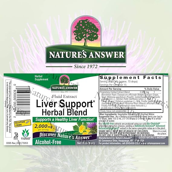 Liver Support Herbal Blend Alcohol-free 2000 mg 1 fl oz