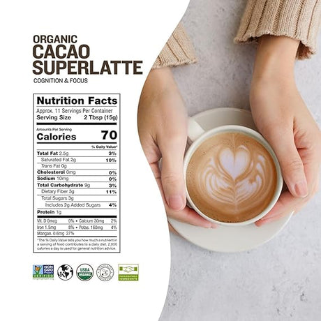 Sunfood SuperLatte, Cacao  6oz