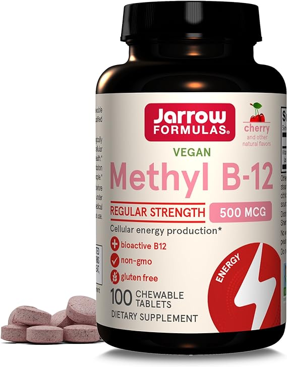 JARROW Vegan Methyl B-12 500 mcg Cherry Flavor