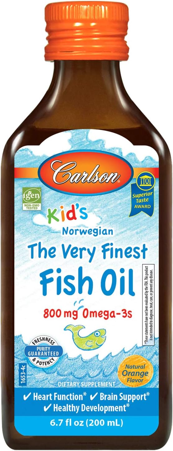 Carlson Kid's Norwegian The Very Finest Fish Oil 800 mg Omega-3s Mixed Berry Flavor