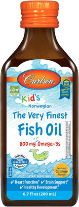 Carlson Kid's Norwegian The Very Finest Fish Oil 800 mg Omega-3s Mixed Berry Flavor