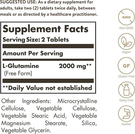 Solgar L-Glutamine 1000 mg Tablets 60tablet