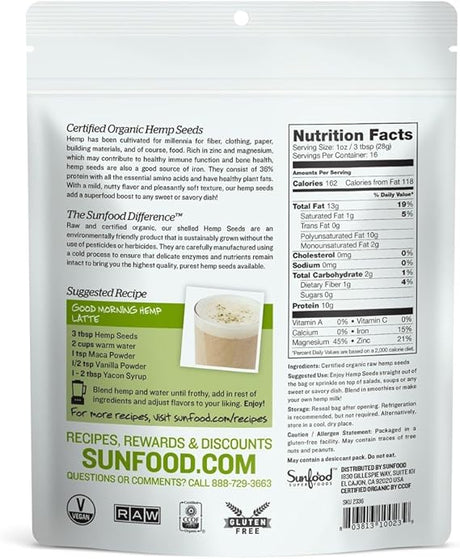 Sunfood Hemp Seeds 1lb