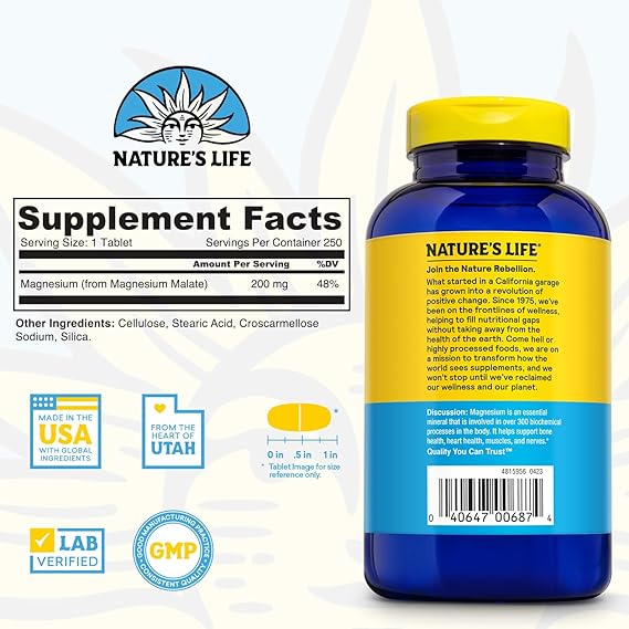 Natures Life Renewing Magnesium Malate 250ct 200mg