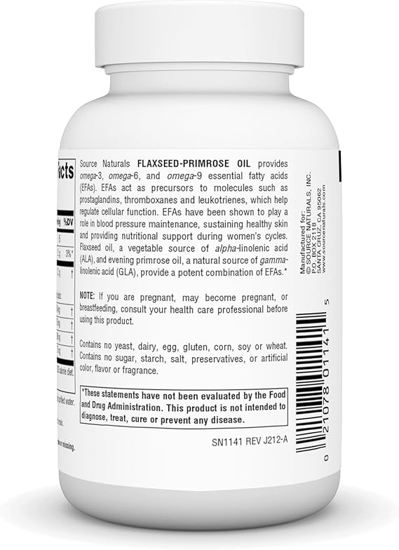 SOURCE NATURALS FLAXSEED-PRIMROSE 1300MG 45SG