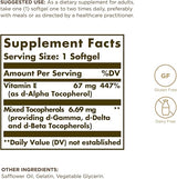 Solgar Vitamin E 67 mg (100 IU) Mixed Softgels (d-Alpha Tocopherol & Mixed Tocopherols) 100softgel