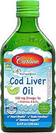 Carlson Kid's Norwegian Cod Liver Oil 550 mg Omega-3s + Vitamins A&D3 Green Apple Flavor