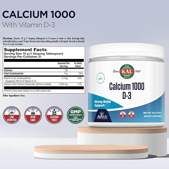 Kal Calcium 1000 D3 10.6OZ  Powder