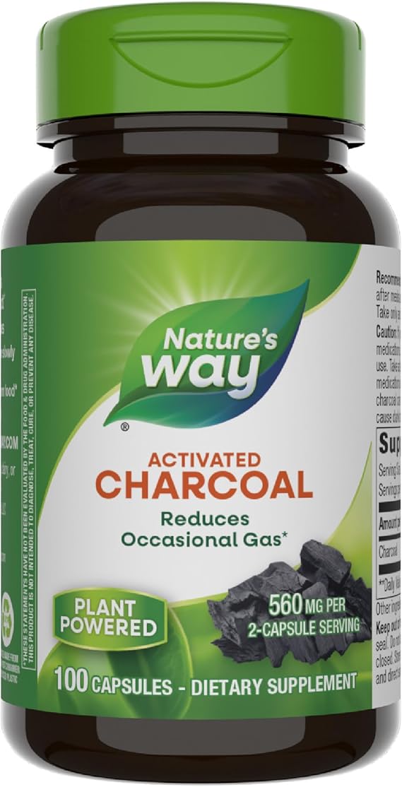 Activated Charcoal 560 mg 100 Capsules