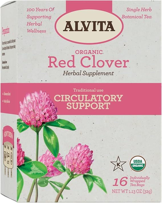 ALVITA TEAS Red Clover Flower Herbal Tea Supplement 16 BAG