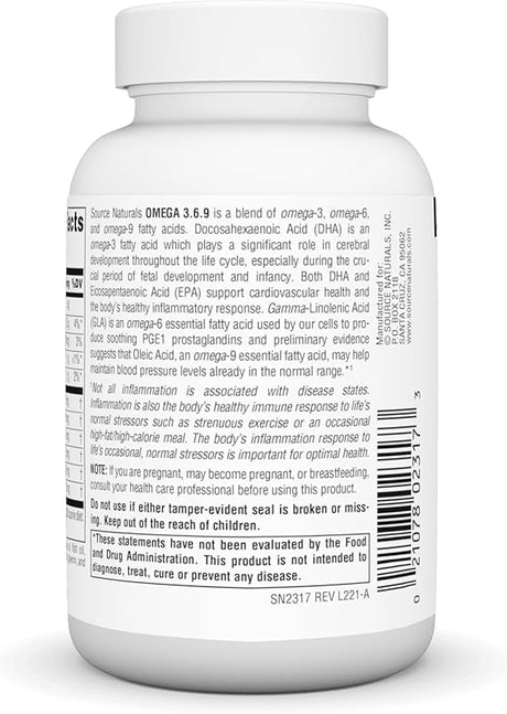 SOURCE NATURALS OMEGA 3-6-9 60SG