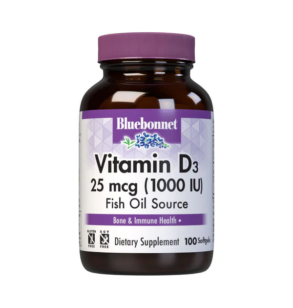 Bluebonnet Vitamin D3 25 mcg (1000 IU) Fish Oil Source