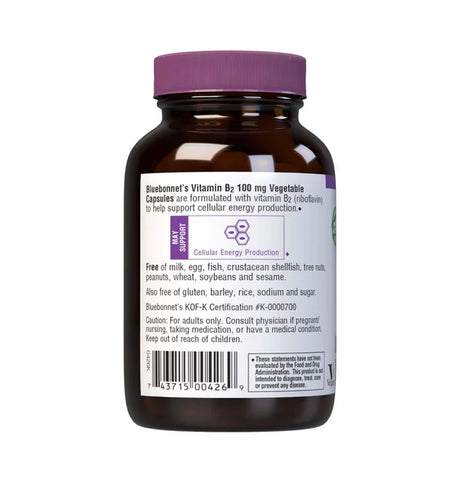 Bluebonnet Vitamin B2 100 mg