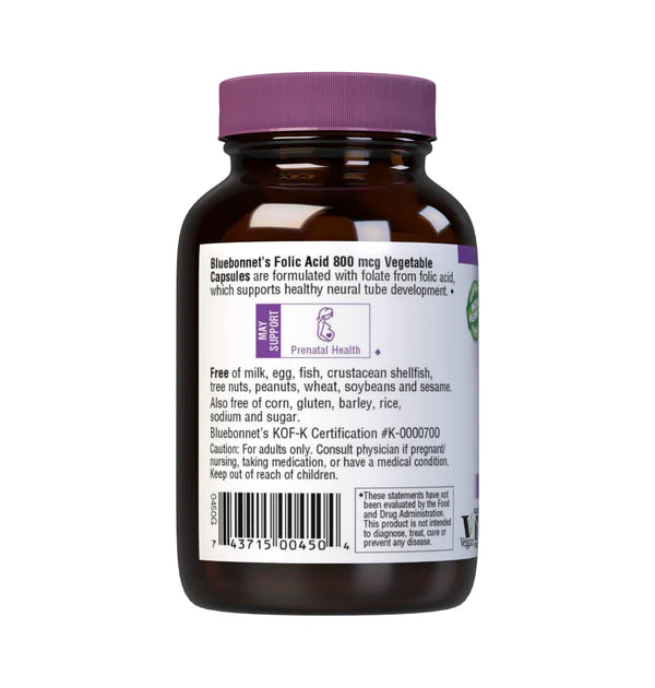 Bluebonnet Folic Acid 800 mcg