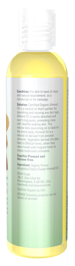 Now ORGANIC ALMOND OIL 8 OZ