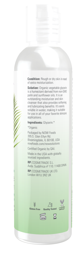 Now ORGANIC VEGETABLE GLYCERIN  8 OZ